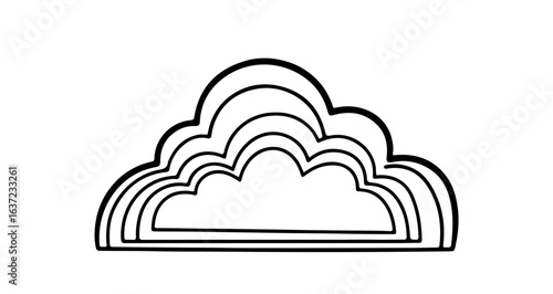 Cloud outline drawing vector illustration weather forecast sky abstract cloudscape design element art 100
