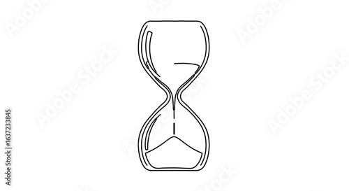 Hourglass sand timer outline vector illustration time management concept design graphic sandclock deadline 100