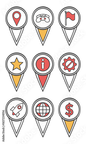 Free Download Colorful flat design location markers - GFXLoad