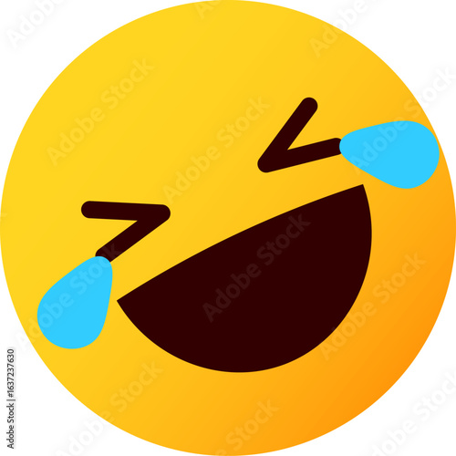 涙を流して大笑い 絵文字、顔文字 表情の顔のイラスト