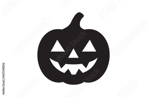 Jack-o’-Lantern icon silhouette vector with white background