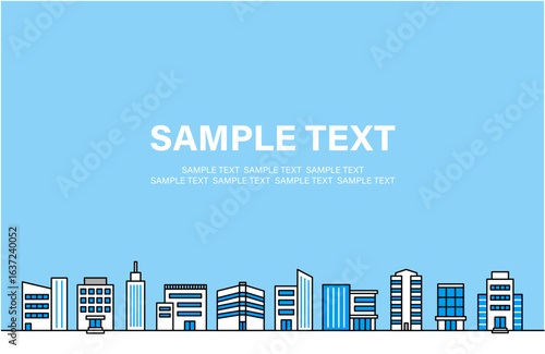 高層ビルが立ち並ぶフレームイラスト / ベクター