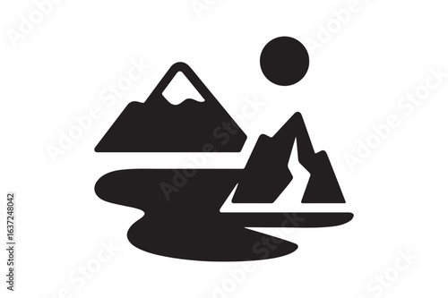 arctic landscapes icon silhouette vector with white background