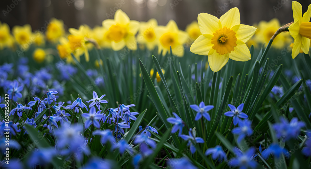 Fototapeta premium yellow daffodils in spring