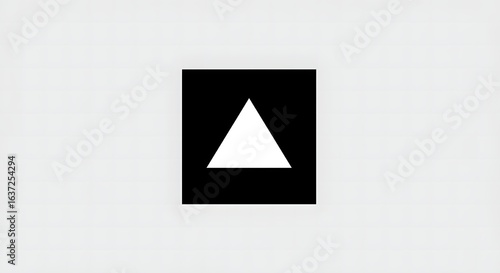 Free Download A minimalist image of a white triangle inside a black square on a light gray background in simple style - GFXLoad