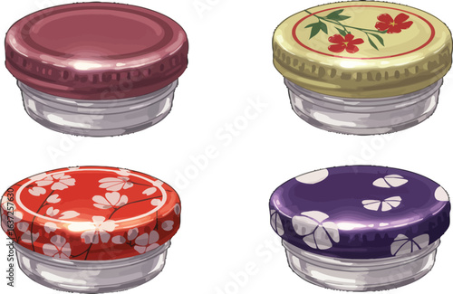 Artistic array of decorated jars offering a versatile storage collection