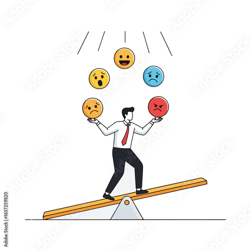 Balance Emotions Business Vector Illustration