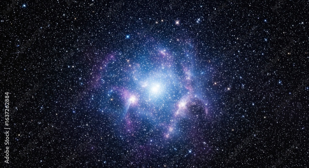 Fototapeta premium Glowing star cluster with cosmic dust, a celestial nebula in deep space, a vibrant display of stellar formation and galactic beauty