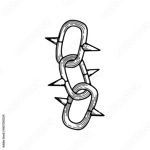 spiked chain vector illustration