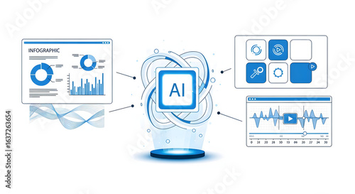 Wallpaper Mural The Centralized AI Processor: An Artificial Intelligence Core Facilitates the Creation of Infographics, Video Production Workflows, and Audio Editing Torontodigital.ca