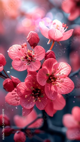 Beautiful Pink Cherry Blossoms in Full Bloom, seamless looping 4k video
