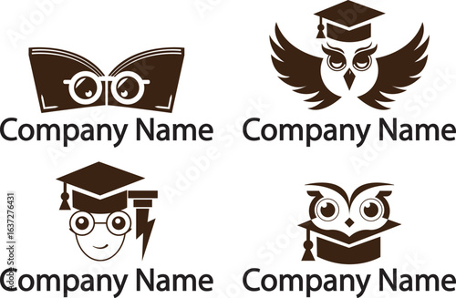 Education Industry Logo Design Vector University School Logo Set