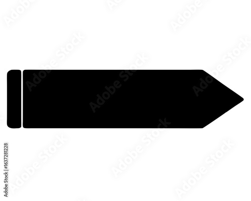 Simple black right pointing arrow with rectangle on the left edge