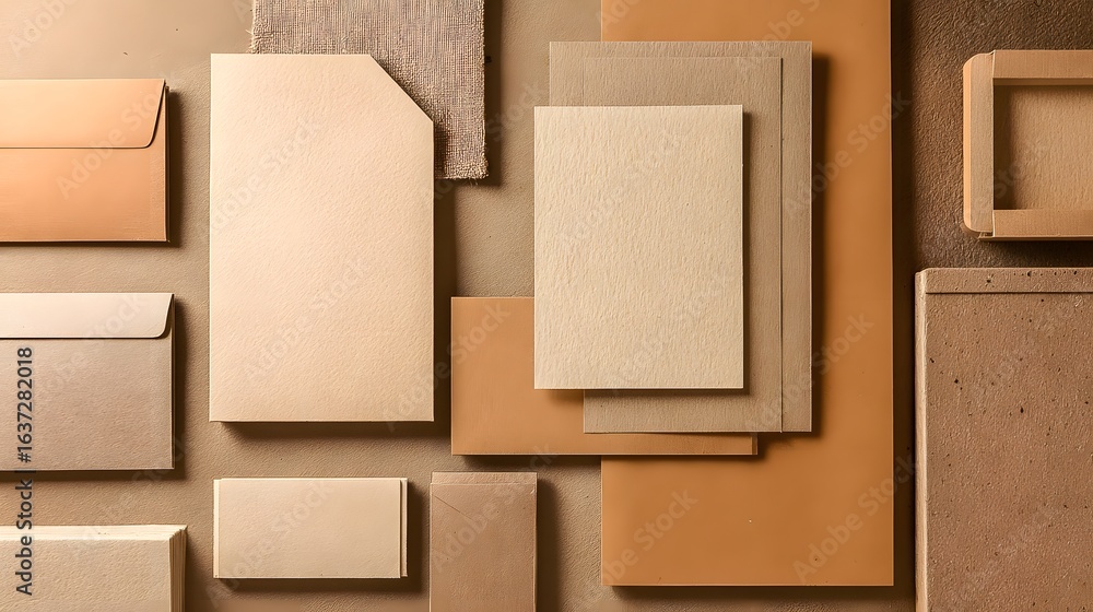Fototapeta premium Brown kraft paper stationery mockup