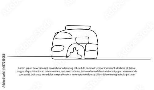 One line of clay stove. Abstract minimal continuous line.