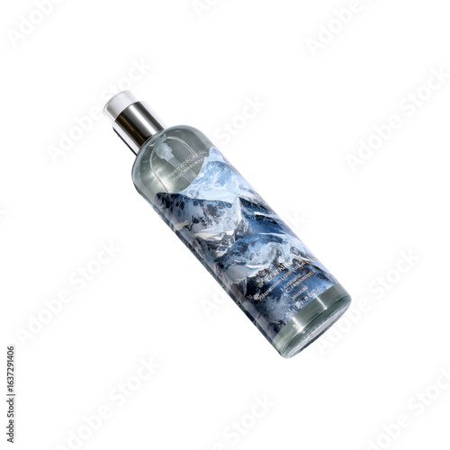 Glacial Mist Body Spray Bottle with Mountain Design