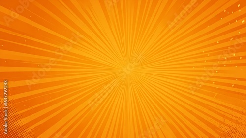 Radiant Orange Burst Background Dynamic Lines Emanate from Center