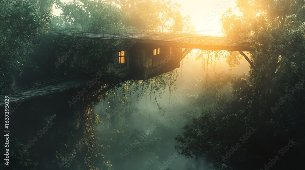 custom made wallpaper toronto digitalAbandoned Building Overgrown in Lush Jungle