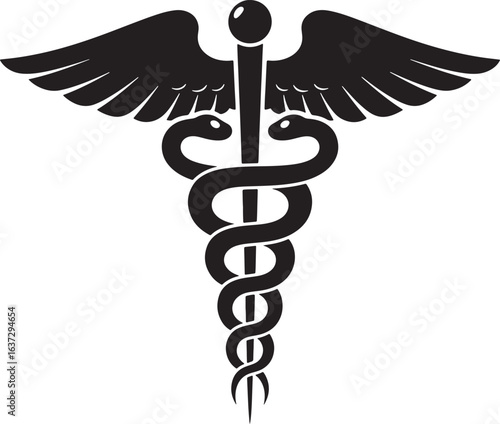 Caduceus symbol medical icon silhouette