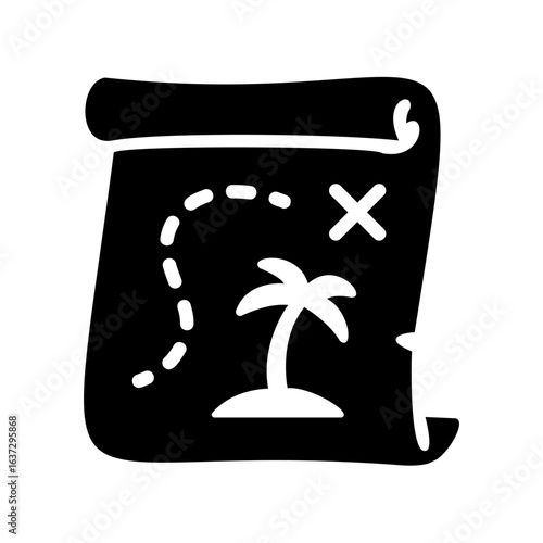 Photos Old map icon for navigation and treasure hunting