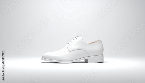 A single white shoe, side view, on a plain white background