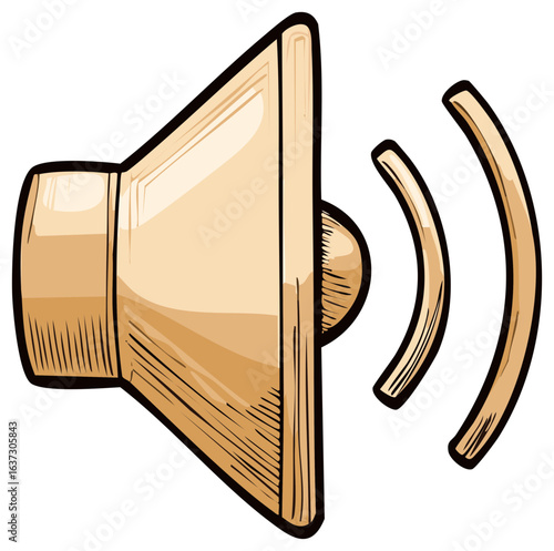 Amplifier Icon with Sound Waves, Vector Illustration of Volume Speaker