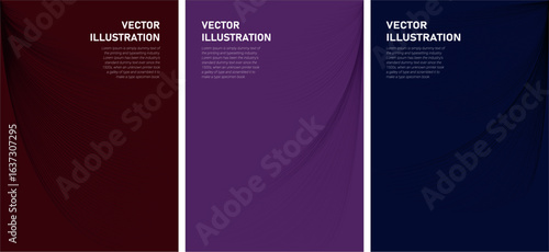 Abstract Gradient Line Wave Background Set