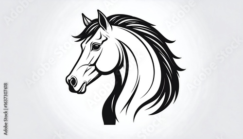 Elegant horse head profile