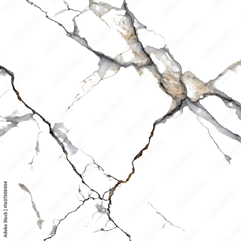 Fototapeta premium Elegant white marble surface with striking black and gold veins showcasing intricate patterns and textures
