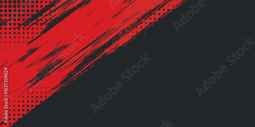 Background, contrast red and black color abstract template for business design. Technology style. You can use it for advertising, sports posters, templates, business presentations. Vector illustration