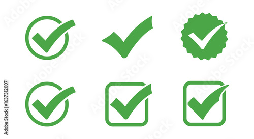 Free Download Green Check Mark Icon Set in Various Shapes silhouette - GFXLoad