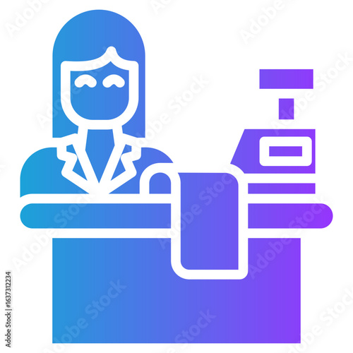 Cashier glyph gradient icon