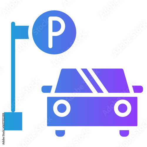 Parking Facility glyph gradient icon