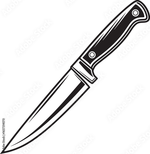 Vintage Style Hunting Knife Illustration