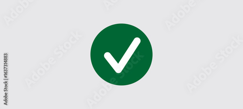 Approved profile sign. Green tick verified social media account icon. 
