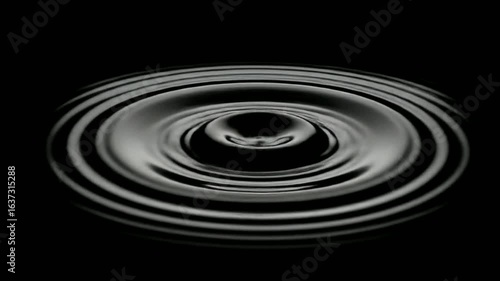 water drop ripples dark background abstract motion