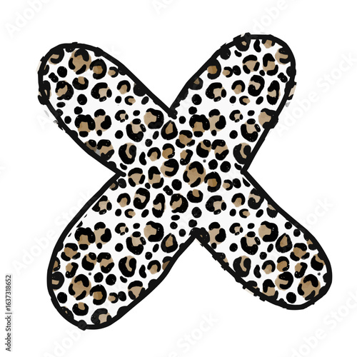 Wallpaper Mural Cheetah print doodle font letter x Torontodigital.ca