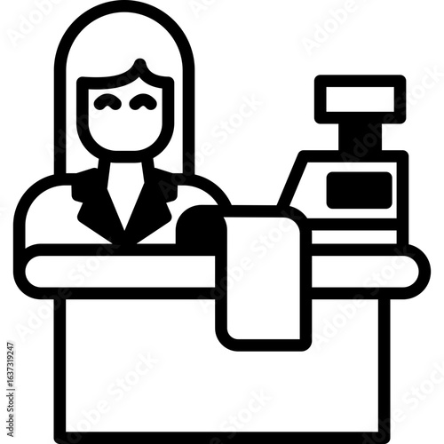 Cashier mixed icon
