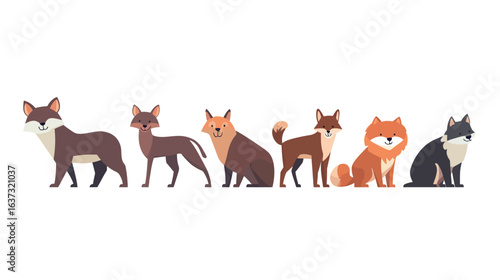 Group of wild animals smiling and coming back together in a natural environment, showcasing joyful and friendly expressions, ideal for wildlife, nature, animal behavior, conservation