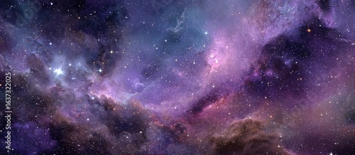 Vast expanse of colorful nebulae and stars in deep space