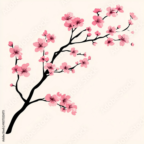 Japanese cherry blossom branches