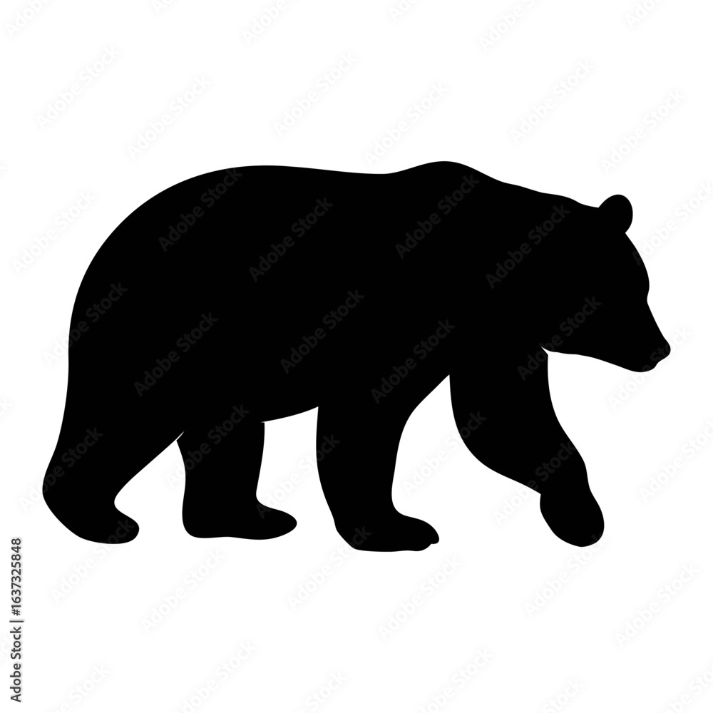 Obraz premium Black bear silhouette vector illustration for wildlife animal nature and forest design projects