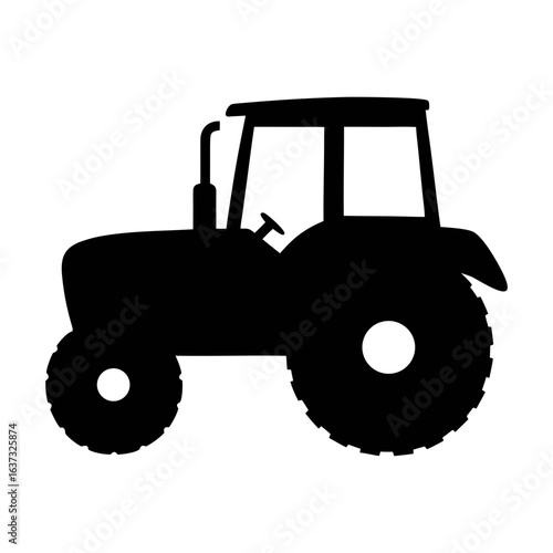 Silhouette of a tractor vector image for agricultural machinery farming and farm equipment design needs
