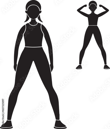 Woman Exercising Silhouette Vector Icon