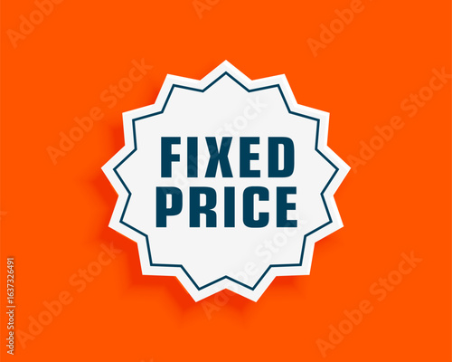 fixed price or rate sticker background for business promo