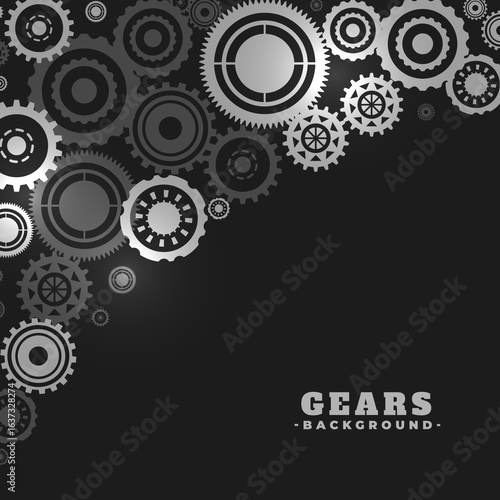 metallic rack and pinion wheel dark background design