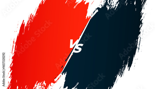 duel combat versus vs banner with brush stroke effect