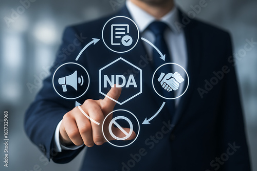 NDA or Non disclosure agreement contract concept.Legal acknowledge signing of confidential NDA document.nda concept