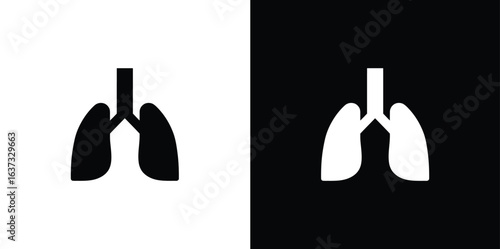 Simple black and white icon of human lungs