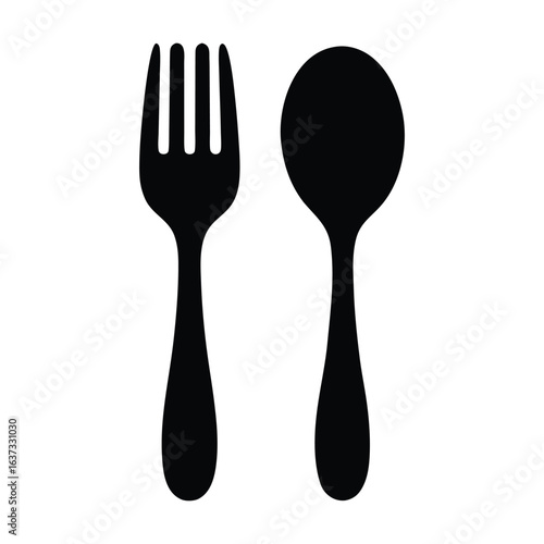 Fork and spoon vector illustration for restaurant silverware kitchenware and dining design needs imagery